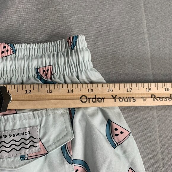 Surf & Swim Co 17” Stretch Volley Swim Shorts Watermelon Print Green Size Large - Picture 3 of 12